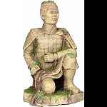 An ancient warrior statue whose purpose was to protect the emperor in the afterlife A subtle covering of moss denotes the lengthy time this statue has been untouched Safe for all aquariums & terrariums.