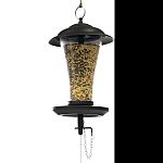 Flared roof design helps protect seed against rain Generous size feed hopper holds up to 6 cups of seed and eliminates spillage and waste Perfectly designed for attracting cardinals, orioles, bluebirds, and more Feeder slides up and down to eliminate reac