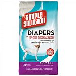 New Disposable Diapers from Simple Solution offer no leak protection for a secure, comfortable fit. Each diaper absorbs wetness and eliminates messes from excitable urination, incontinence, male marking or for puppies. 12 pack / Multiple sizes.
