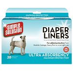 Large diaper garment pads 10 pads per box. Our Disposable Diaper Garment Pads absorb wetness and eliminates messes from excitable urination, incontinence, male marking or for puppies that are not yet housetrained.