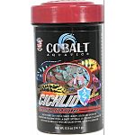 Formulated for specific diet requirements of cichlids Nutritionally balanced for consistent growth, palatability and beautiful color. Enhanced with probiotics and cobalt blue flakes triple vitamin dose and immunostimulants Will not cloud water.