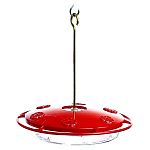 Generous 16 oz capacity and 6 ports for those who want a lot of hummingbird activity. The bright red cover attracts hummers from a long distance and removes easily so the suacer bowl can be cleaned quickly and thoroughly.