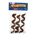 Natural steer muscle is formed into a spiral shape then roasted in its natural juices to a crunchy texture. Highly palatable, this treat becomes chewy when wet, helps keep teeth clean, and provides hours of long-lasting enjoyment. Fully digestible.