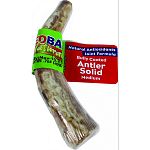 Naturally shed deer and elk antlers coated with bully stick coating Ideal for heavy chewers