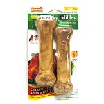 The baked-in bbq chicken flavor of this completely edible chew makes it a mouthwatering, tail-wagging treat for your dog. The long-lasting bone-hard chew provides a safe and enjoyable alternative to traditional rawhide.