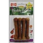 Healthy Edibles Treats for Puppies are wholesome treats perfect for puppies. Inspired by baby food with yummy flavors such as turkey and sweet potatoes and delicious lamb and apples, your puppy will enjoy these tasty treats.