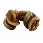 Natural steer muscle Braided and then roasted in its natural juices to a crunchy texture Highly palatable, this treat becomes chewy when wet Helps keep teeth clean, and provides long lasting enjoyment