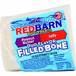 Beef bone with one end filled with peanut butter and the other end with jelly Satisfies dogs natural instinct to chew Bone helps clean and freshen teeth Will keep pet entertained Made in the usa