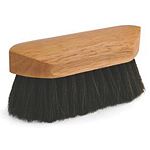 Soft Black Horsehair/Polypropylene Blend Pocket-Size Body/Finish Brush. Kiln-dried, double-lacquered pocket-size hardwood brush block filled with an equal blend of soft, premium horsehair and smooth black, fine diameter polypropylene fiber.