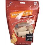 Medium. . . For dogs 30-50 lbs. Give your pup a bright coat and healthy skin! 2 treats in 1 - inner layer is rich in antioxidants and outer layer has omega fatty acids and dental care Made in the usa with all us ingredients