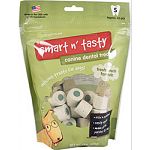 For dogs 15 to 30 lbs. Give your pup fresh breath and healthy teeth! 2 treats in 1 - inner layer for fresh breath and outer layer provides dental care Made in the usa with all us ingredients