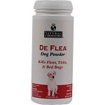 Kills fleas, ticks, and bed bugs on dogs of any age Naturally based product Dry alternative to sprays and shampoos Non-staining to most household surfaces Bottled in the usa