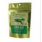 Lawn aid is a formula that is designed to help reduce urine damage to lawns by balancing out the dog's urine pH, while promoting urinary tract health. It works by reducing the amount of ammonia and nitrogen concentrated in the urine.