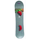 Solid, single-wall construction embossed hdpe snowboard with soft, adjustable, step-in bindings. Entry step 2 snowboard for children ages 6 to 10 and up to 75 pounds. Stable, wide, flat-bottom design builds confidence. Step-in soft bindings with adjustmen