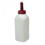 This calf bottle is made of strong, durable polyethylene plastic. Snap on nipple with vacuum air vent, made from a special rubber formula to prolong life and improve pliability.