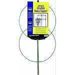Keeps blooming peony and bushy plants erect Ring opens for use around mature plants More attractive than stakes and twine Supports plants against damaging wind and rain Vinyl coated for superior durability and long line