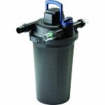 Compact all in one pond filtration system with the fastest and most convenient cleaning mechanism on the market. Includes a built in uv clarifier with bypass for optimal efficiency at low power usage. Built in patented easy clean mechanism makes filter ma