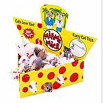 Plush mice is the classic toy for cats. These are the perfect toy for batting chasing and just plain fun. It comes in a cheese box containing 60 mice. Package dimensions 8x8x275.
