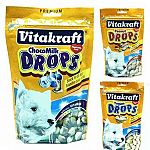 Vitakraft Drops are a highly nutritious, enriched treat certain to please your dog. Use these Drops as a wholesome between-meal snack, or any time your pet deserves a special reward. Vitakraft Drops contain valuable minerals and vitamins.