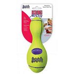 An air kong in the shape of a bowling ball. Your dog will love this fetch toy that floats as is made of tennis ball fabric. Medium