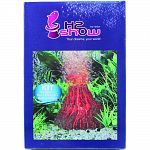 Kit includes: decorative molded stump statue, red colored led light and bubble maker Crystal statue is made with non-toxic, super safe resins chich will not impact the balance of the aquarium Red colored mini led spotlights are safe and energy saving, wil