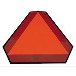 Heavy duty plastic slow moving vehicle sign. Regular reflective tape. Plastic sign has 10 holes for various mounting positions.