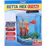 Kit includes 1.7 gallon tank body, multi color led lighting, water conditioner and fish food Premium led lighting with 7 different light colors Crystal clear shatter proof aquarium body Lighting effects may be customized Made in the usa