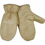Soft and durable ultra suede palm material Warm fleecy lining Shirred elastic wrist for a snug fit