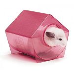The Chinchilla Bath House by Super Pet provides your chinchilla with the perfect place for their bath and prevents the sand from being scattered around their cage. It has a concave bottom to ensure contact with the chinchilla. Size is 9.25 x 9 x 8.5 in. (