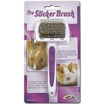 Perfect for grooming your pet rabbit, ferret, guinea pig and more, the Super Pet Pro Slicker Brush is easy on your pet's skin and keeps their coat healthy and in good condition. Made to be pliable and has plastic teeth with plastic tips to be gentle.