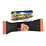 A unique, virtually indestructible chew toy that encourages chewing and helps massage teeth and gums. Built with new and improved firehose material. Crunching and crackling noises along with a bell inside will keep dogs entertained for hours!