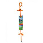 This stake is strong and safe for even the largest dogs. It is bright orange, powder-coated for weather resistance. Installs easily, allows freedom for dogs while they remain safe and secure. 28 inches
