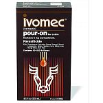 Ivomec pour-on provides proven, broad-spectrum control of lice, worms and horn flies. Dosage: 1 ml per 22 lbs. body weight. Rain fast after 6 hours.