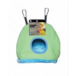 Soft and fuzzy and helps keep your birds protected from cold drafts. Hangs easily in any cage from the attached hooks and provides your birds with additional space for playing and sleeping. Machine washable. Comes in assorted red, green and blue
