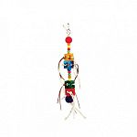 Bodacious Bites Wacky for Medium and Large Birds is made from solid hardwood, leather, cotton string, plastic beads. These toys offer hours of entertainment and have quicklinks for easy attachment to cages.