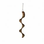 Made out of lima root, the natural irregular shape of this perch provides exercise as birds walk. Lima root is an ultra hardwood used for long-lasting durability.  Choose size and with or without hanging toys.