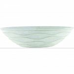 Raw earthenware takes on an air of elegance when cast in a patter of soft, flowing waves. Matte finish; will not crack or fade. Durable and light ceramic material. Opening: 14-1/2 inches. Stylish container for drop ins. Great look for home decor.