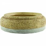 Aged cork finish is applied to all-natural concrete, resulting in a fashion-forward accessory with rustic flair. Plant with assorted succulents, air plants or simply use a catach all for keys and knickknacks. Made from all natural concrete. Durable and wi