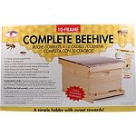 Includes telescoping outer cover, vented inner cover, 10 frame hive body, wooden frames with wax-coated black foundation Precision-milled interlocking box joints for maximum strengeht Black foundation installed for easier viewing of hive activity Metal fr