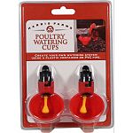 Two screw-in style poultry watering cups Create your own hygienic waterer from your desired water source - typically a plastic container or pvc pipe Nipple stem releases water only when chickens drink One cup accommodates up to five chickens Use with a gr