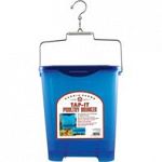Tap-it poultry drinker - birds naturally know to tap the drinking nipples for consistently fresh water None of the mess of conventional drinkers Opaque blue container helps inhibit algae growth Hinged lid for easy access filling Versatile suspension hook
