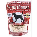 100 percent rawhide free. Made with real chicken and natural grains. Fortified with vitamins and minerals. 99 percent digestible. 100 percent delicious.