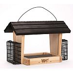 Holds 6 quarts of seed and 2 suet cakes Made with insect and rot resistant premium cedar Removable fresh seed tray for cleaning and prevention of mold and bacteria growth Stay-clear, crack resistant windows Rust-free aluminum feeding ports and hardware Wa