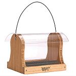 4-Qt Hopper feeder holds up to 4 quarts of seed and is made of solid Cross-ply bamboo. This feeder has a rust-free removable Fresh Seed tray with seed diverter and rain drainage that lifts out easily for cleaning. The feeder has generous spacing