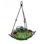 The Garden Hummingbird Feeders are made of beautiful, hand-blown glass and feature Easy Fill & Clean feeders that have 4 inch wide openings for easier filling and cleaning - Removable flowers, lid, and decorative hanging basket/perching ring