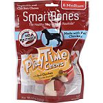 Real chicken treats inside for delicious play time entertainment Safe rawhide-free Easy to digest Fortified with vitamins and minerals