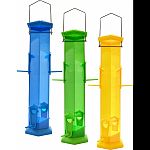 Twist and clean plastic ports: simply twist feeding ports and base to remove and clean Stay clear break resistant tube Uv protected plastic resists fading in sunlight so colors stay bright