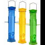 Twist and clean plastic ports: simply twist feeding ports and base to remove and clean Stay clear break resistant tube Uv protected plastic resists fading in sunlight so colors stay bright