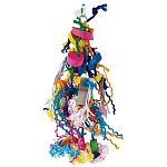 Bodacious Bites Voracious for large and extra-large Birds is made from solid hardwood, leather, cotton string, plastic beads. These toys offer hours of entertainment and have quicklinks for easy attachment to cages.