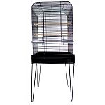 Provides your pet with a spacious place to live. Features a large front door for easy access and 2 heavy-duty plastic feed and water cups to withstand use from curious birds. Pull-out bottom drawer makes it easy to keep your bird s cage clean.
